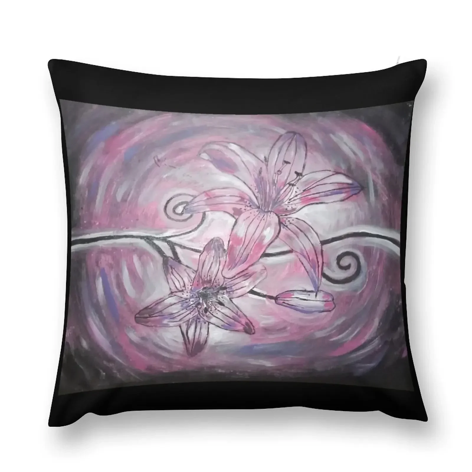 

Pink Decorative Lilies Throw Pillow Sofa Cushions Covers Decorative Sofa Cushion christmas pillowcases pillow