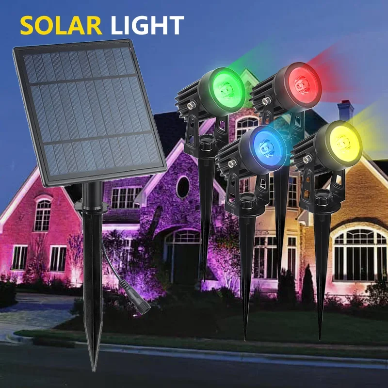 

Solar Searchlight IP65 solar LED lamp outdoor landscape garden tree lamp aluminum rust-proof solar spotlights to insert lights