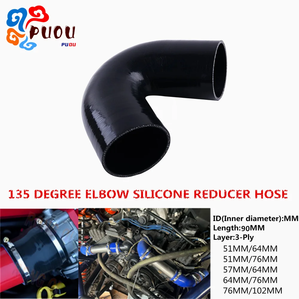 

Universal 135 Degree Silicone Reducer Hose Turbo Intake Intercooler Joiner Pipe