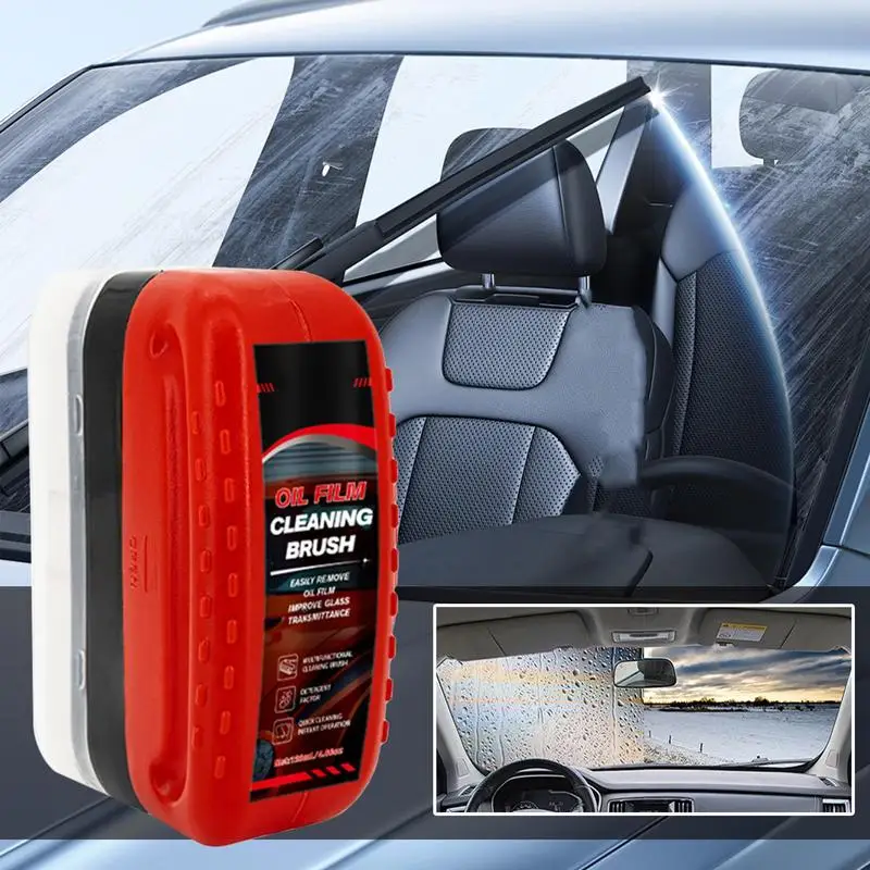 

Car Glass Cleaning Board Powerful Cleaning Brush For Windshield 120ml Glass Oil Film Remover Auto Glass Cleaning Board For Deep