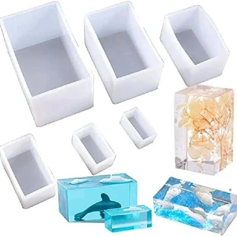 

11Pcs Silicone World Cube Mold Set Crystal Epoxy Resin DIY Jewelry Pendant Storage Tray Candle Making Tool Kit