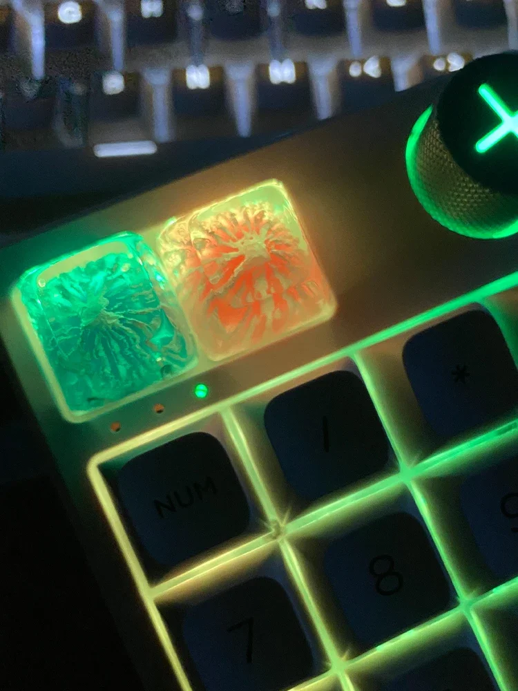 Transparent resin keycap Fuji Snow Mountain transparent three-dimensional modeling mechanical keyboard personalized creative lum
