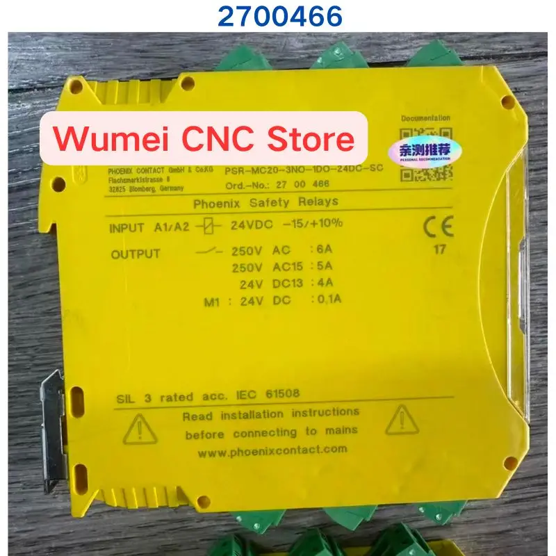 Second-hand test OK safety relay PSR-MC20-3NO-1DO-24DC-SC 2700466 If you need other specifications, please consult