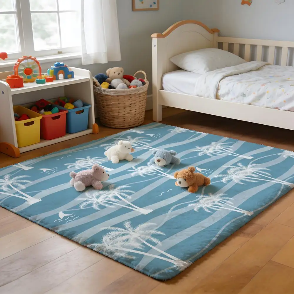 

Floor Mat Soft Flannel Rug Non-Slip Absorbent Mat for Bathroom Bedroom Home Decor Animal Ladybug