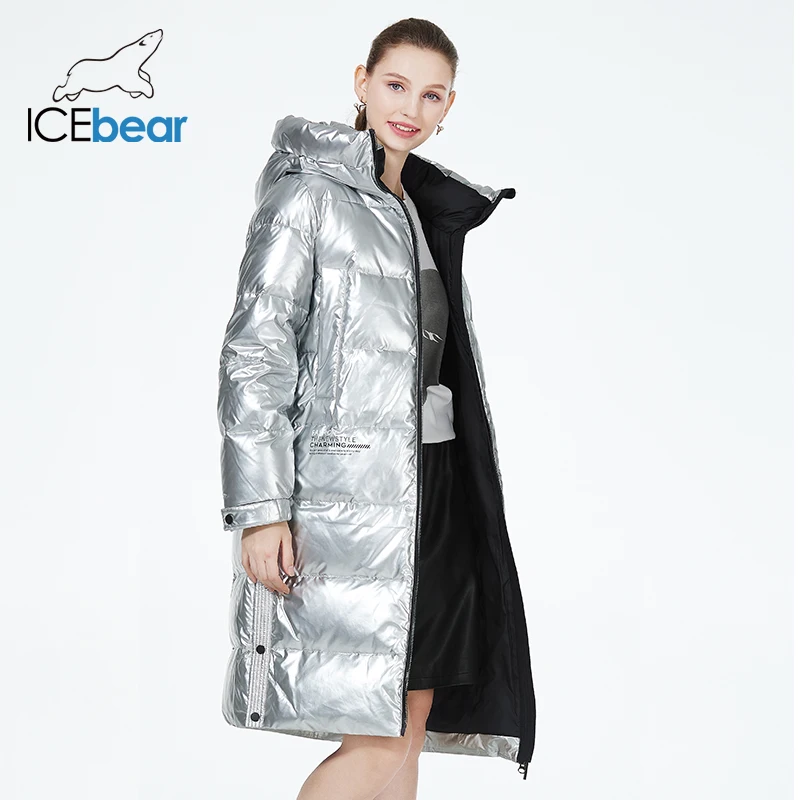 ICEbear 2023 winter new style long down jacket fashionable over the knee winter ladies hooded coat GWY22527D