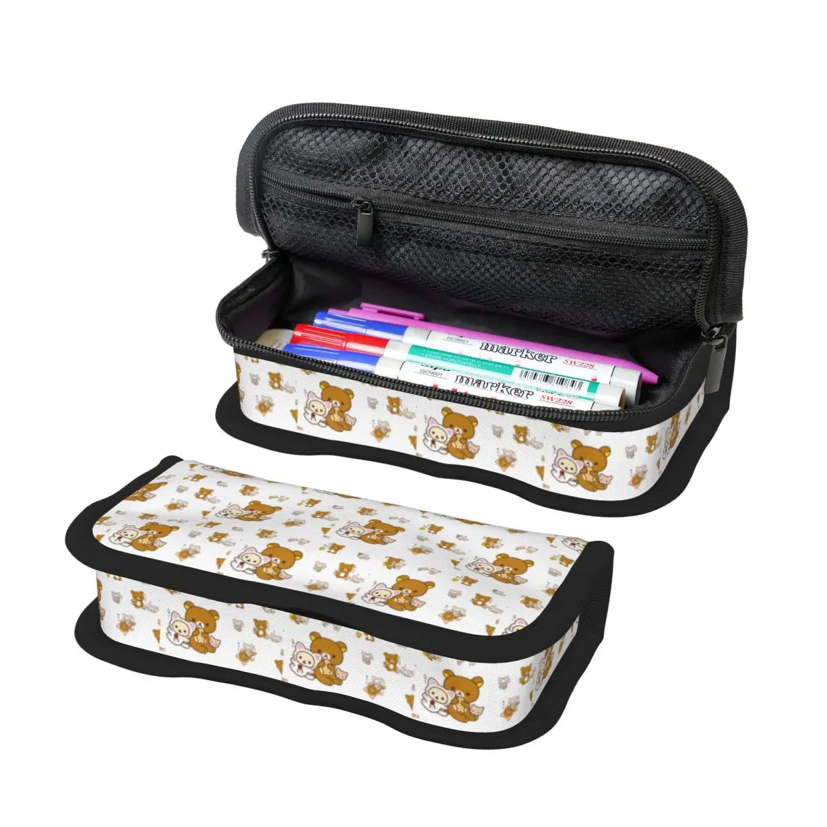 Rilakkuma Sakura Pencil Case for Students School Pen Box Pencil Bag Stationery Supplies Pen Holder Bag