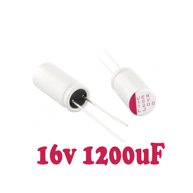 (10 uds) condensador de estado sólido de 16V 1200UF 8x16mm para placa base de ordenador 1200UF 16V