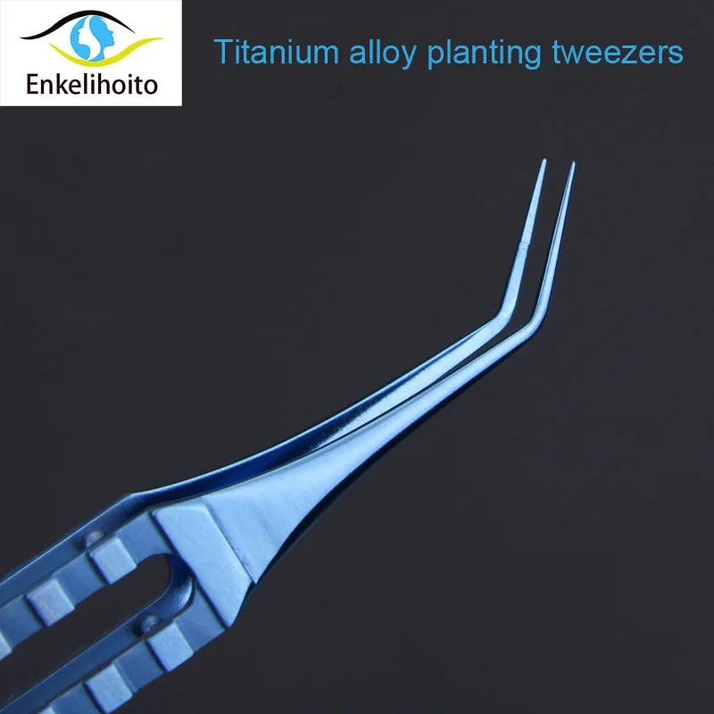 Titanium alloy hair implanted tweezers implanted and transplanted, microscopic instruments, fine straight curved teeth