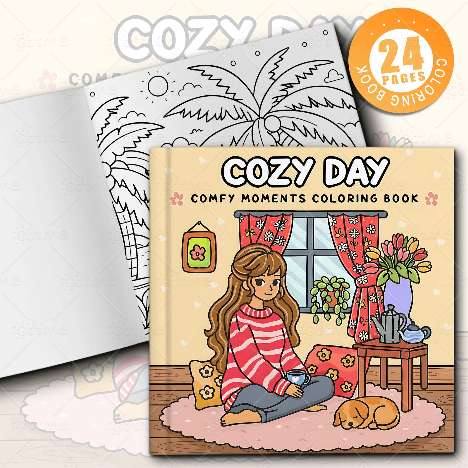 COZY DAY COMFY MOMENT Coloring Book for Adults Featuring Cartoon Bold-easy Patterns for Relaxation DIY Painting Drawing Book