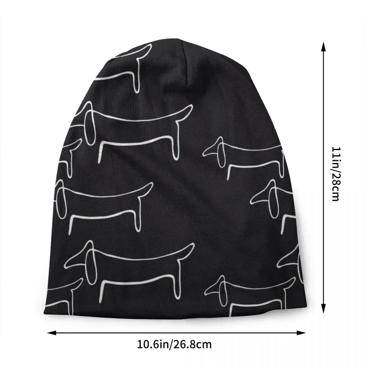 Pablo Picasso Line Art Wild Wiener Dog Dachshund Pattern Bonnet Hat Knitted Hats Unisex Sausage Badger Dog Winter  Beanies Cap