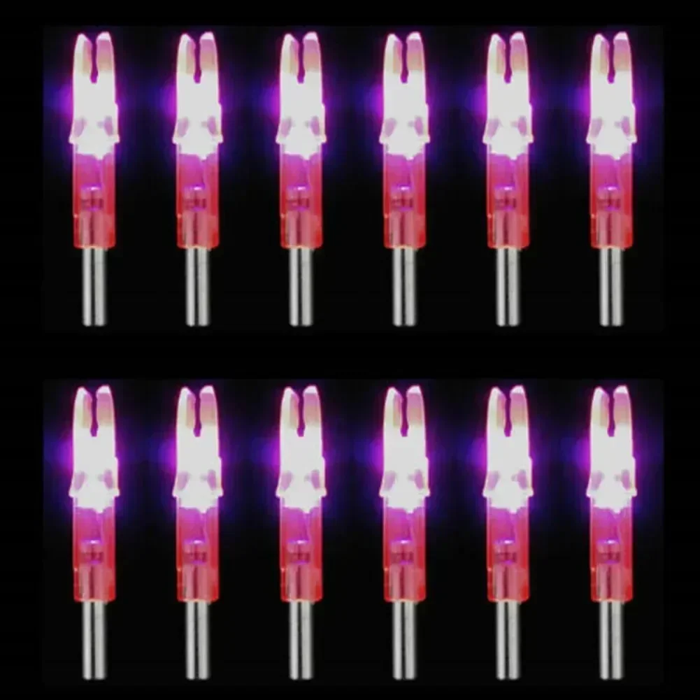 12Pcs Automatic LED Archery Arrows Lighted Nocks 6.2mm Arrow Nock Tail For Hunting Night Luminous Arrow Tail Led Arrow Parts