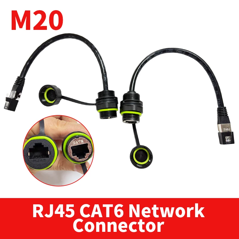 

Waterproof M20 RJ45 CAT6 Network Connector Cable Joint Outdoor IP68 Breeding Intelligent Equipment Network Plug with Wire 1pc