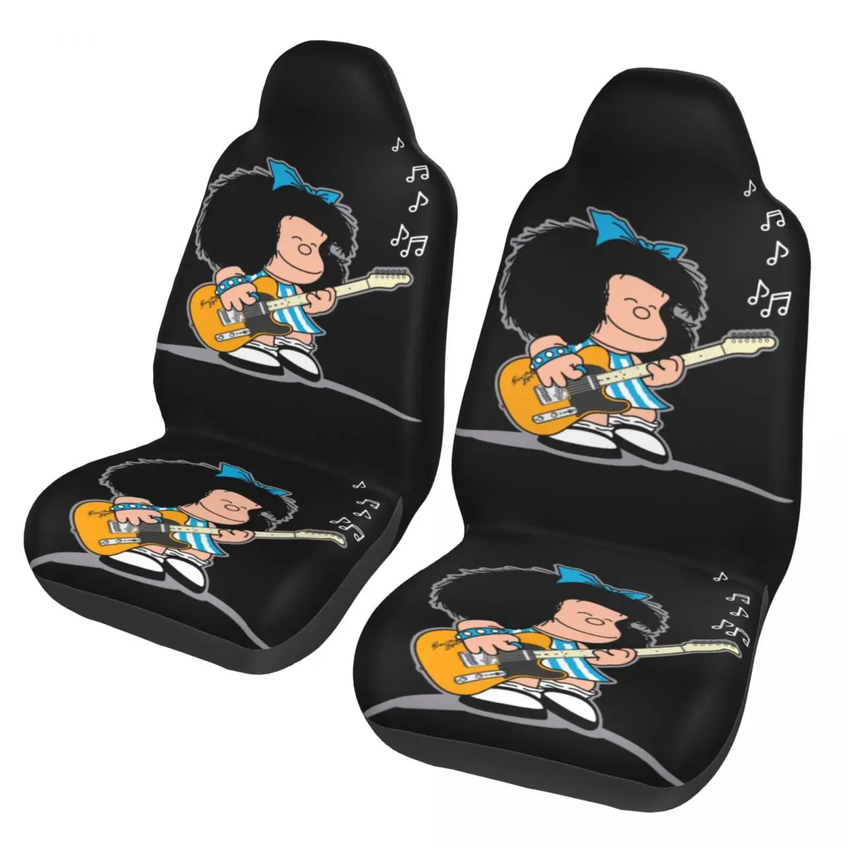 Mafalda Quino Comics Front Auto Seat Cover Women Classic Cartoon Manga Car Seat Covers Universal Fit for SUV Sedan Van 2 Pieces