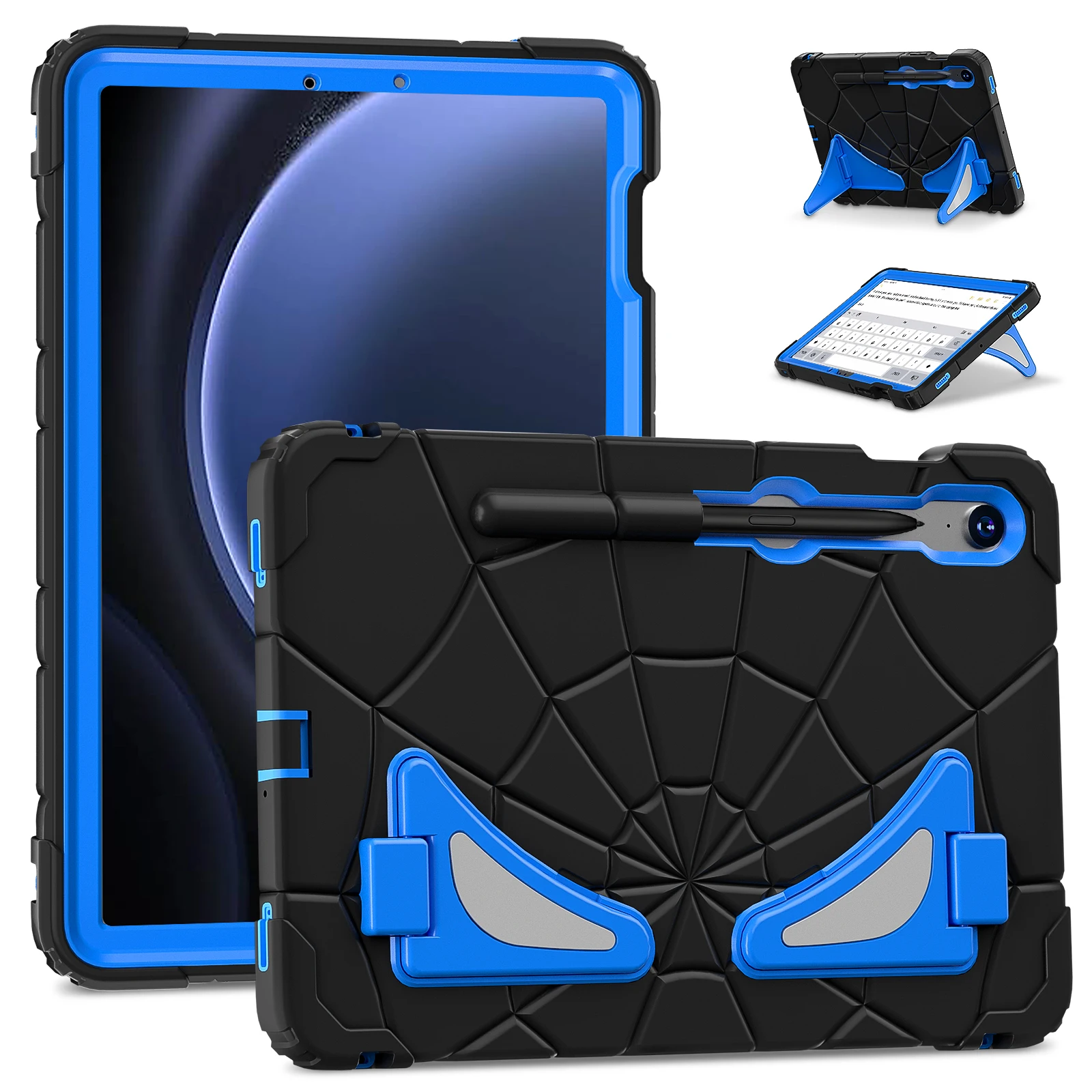 Funda resistente Universal para Galaxy Tab S9 FE S8 S7 11 pulgadas SM-X710 X716B X510 X516B X700 X706 T870 T875 funda con soporte de silicona + PC