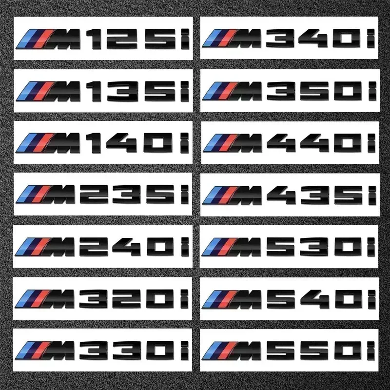 

-For BMW M power new emblems badge logo M125i M135i M140i M235i M240i M320i M330i M340i M350i M440i M435i M530i M540i M550i ABS