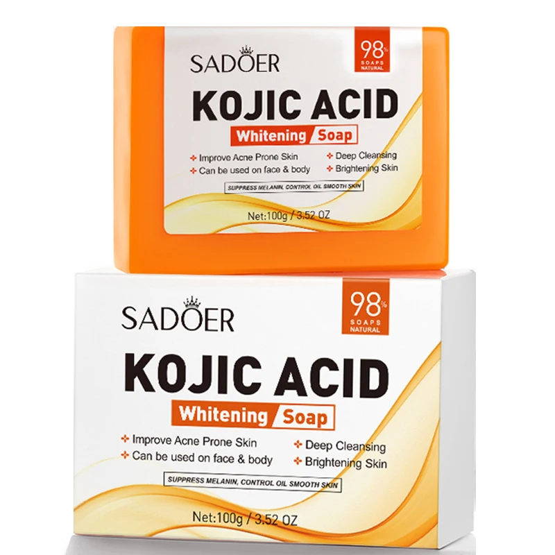 Handmade Kojic Acid Whitening Body Soap Deep Cleaning Shrink Pores Face Brighten Moisturizing Cleansing Essential Soaps 100g