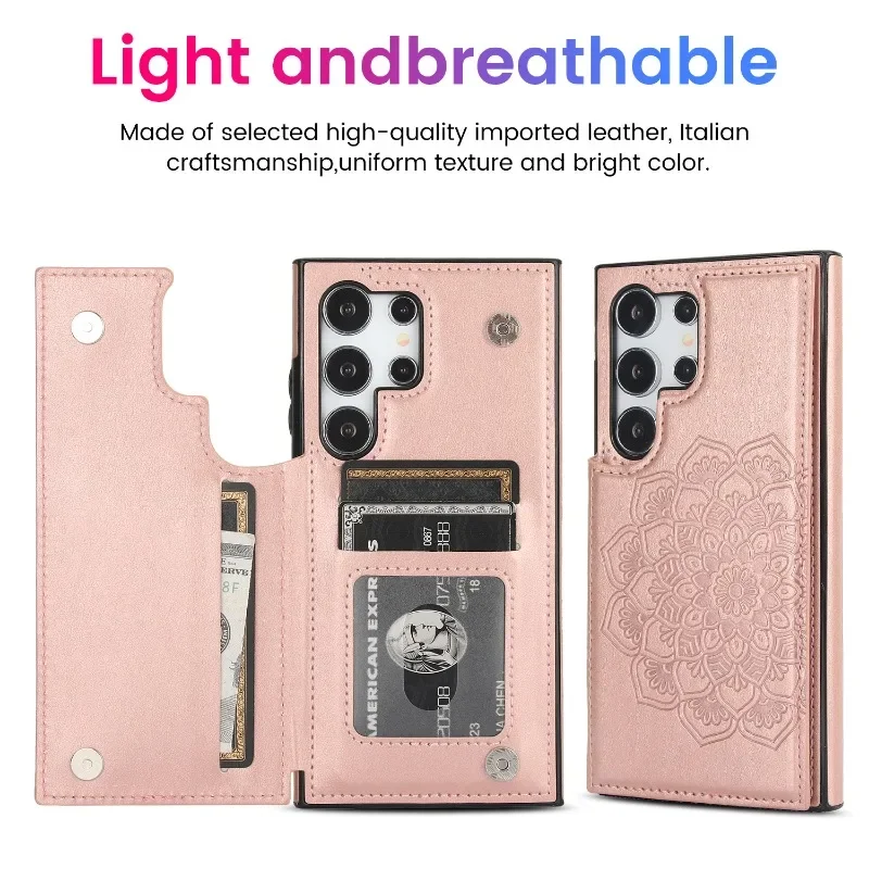 جراب هاتف جلدي قلّاب مع حامل بطاقة ، غطاء محفظة ، Samsung Galaxy S23 FE S24 Ultra S22 S21 Plus A15 A14 A54 A13 A33 A53 #2