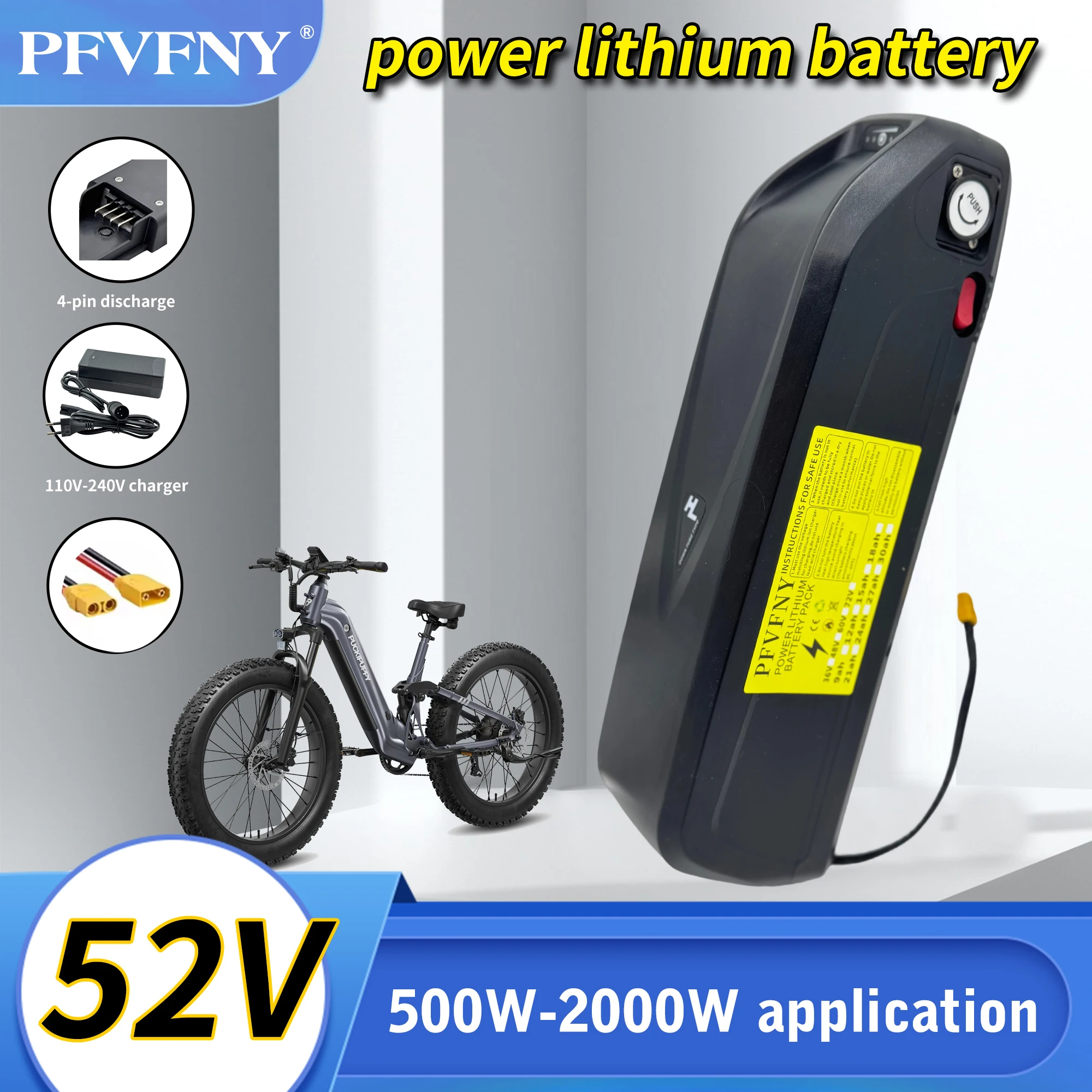 

Hailong high-quality 52V 20-30AH 18650 battery, 4-pin discharge, 35AH BMS, easy installation