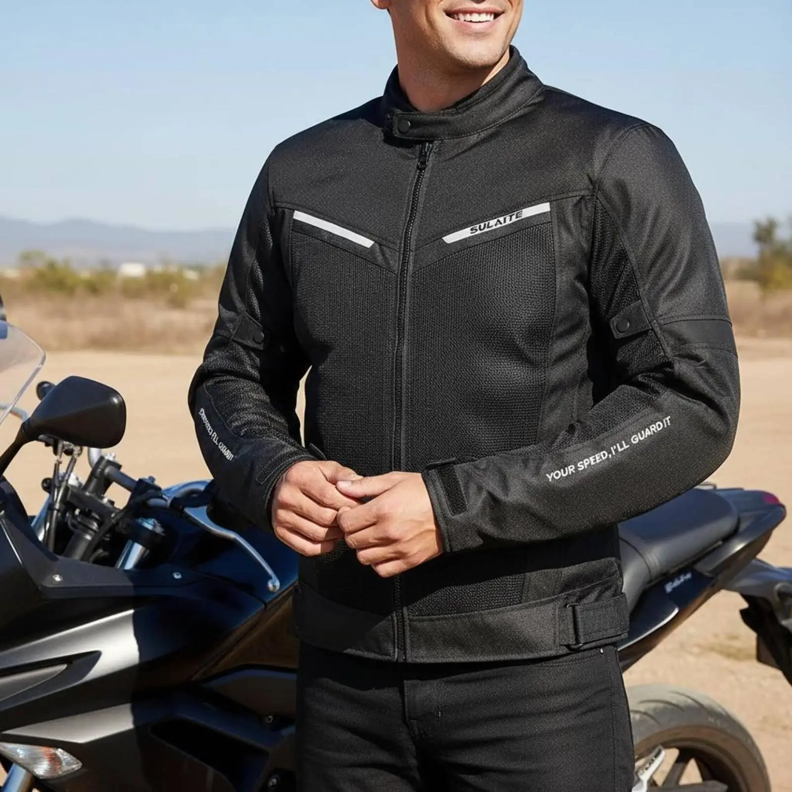 Breathable mesh motorcycle jacket, ventilated summer motorcycle jacket and