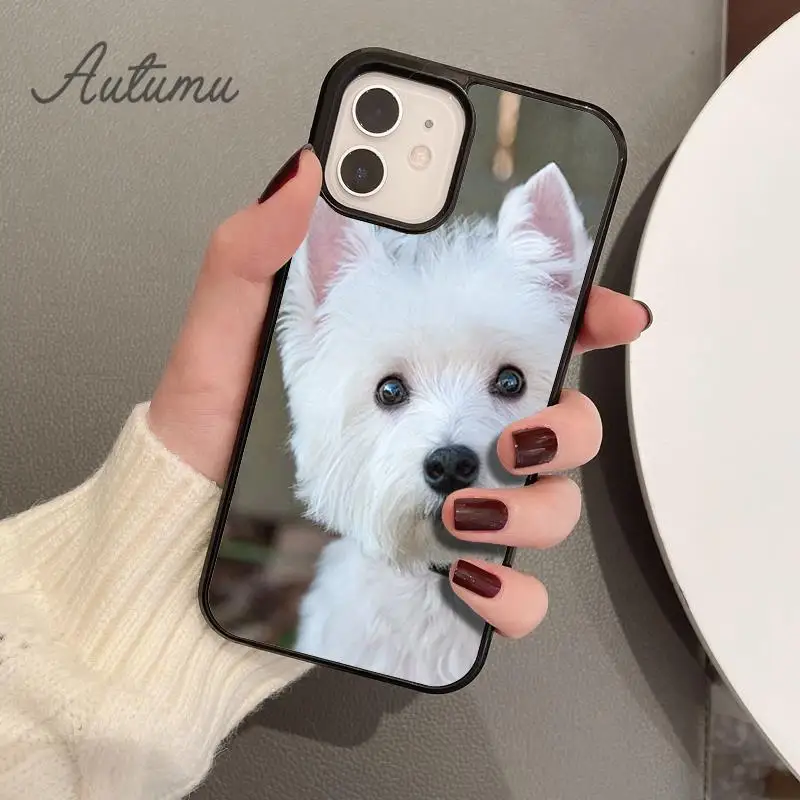 Cartoon Westie Dog Phone Case for iPhone 15 16 SE2020 11 12 13 14 Pro Max mini 6 7 8 Plus coque Fundas Shell