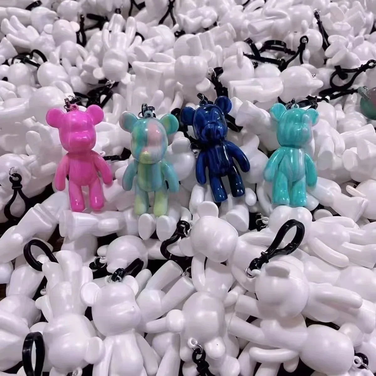 24pcs DIY Painted Bear Handmade Set Gloomy Bear POPOBE White Blank Mold Vinly Toys for Kid Medicom Toys