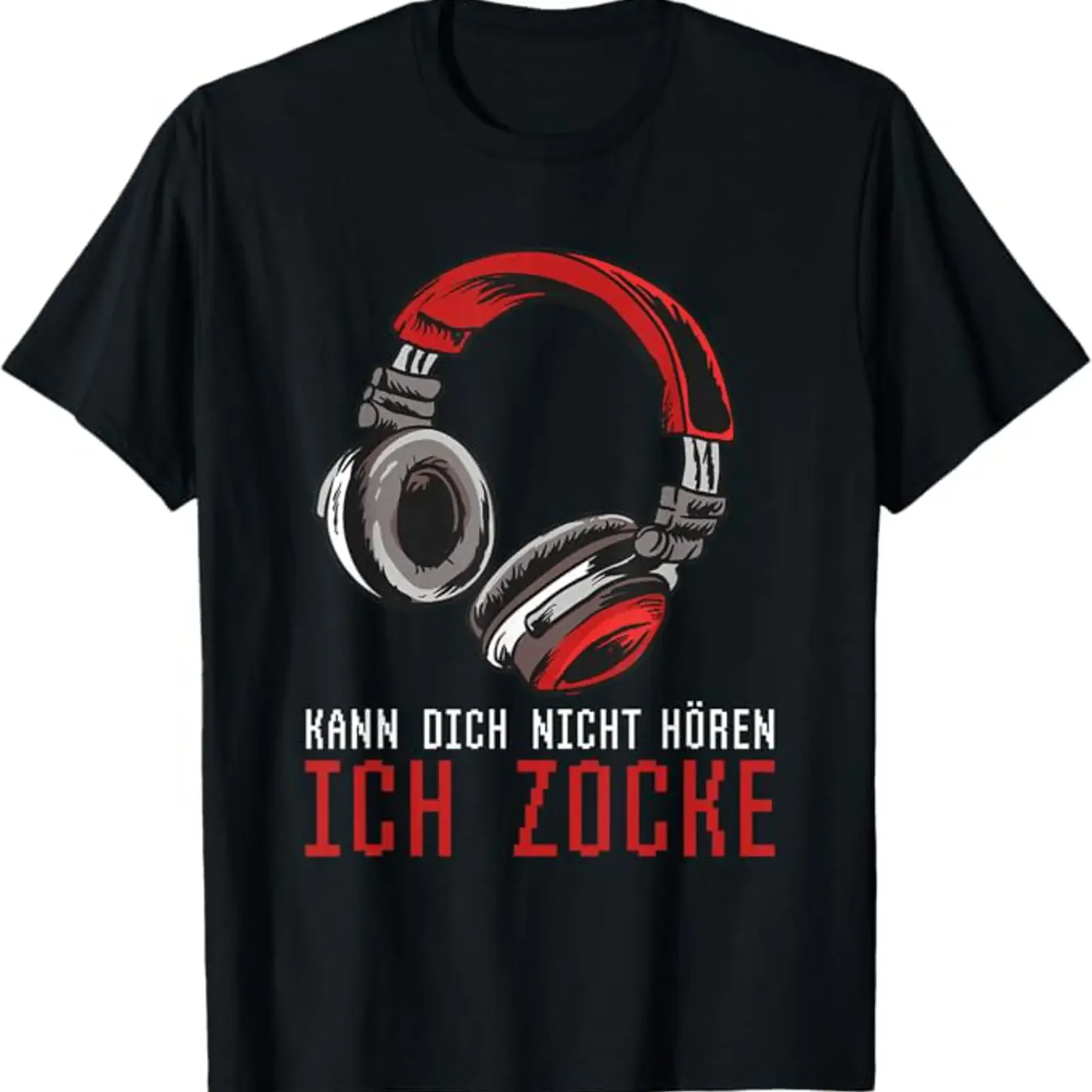 T Shirt with German Text Ich zocke Gambler Headset Gamer Language I m gaming vintage Washed Stylish streetwear designer clothes