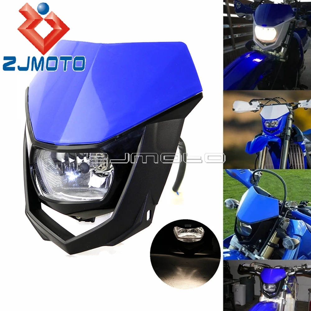 Motocross Enduro Supermoto Headlight Headlamp Dirt Bike For DRZ XT WR KX XR YZF CRF MX SX XC EXC H4 35W Headlight Fairing