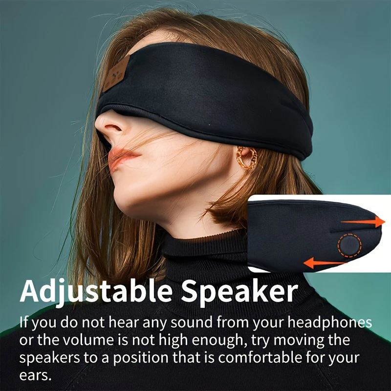 Music Bluetooth Eye Mask for Plane Train Travel Sleeping Patch Wireless Bluetooth Headset Sleep Mask Wireless Earphones