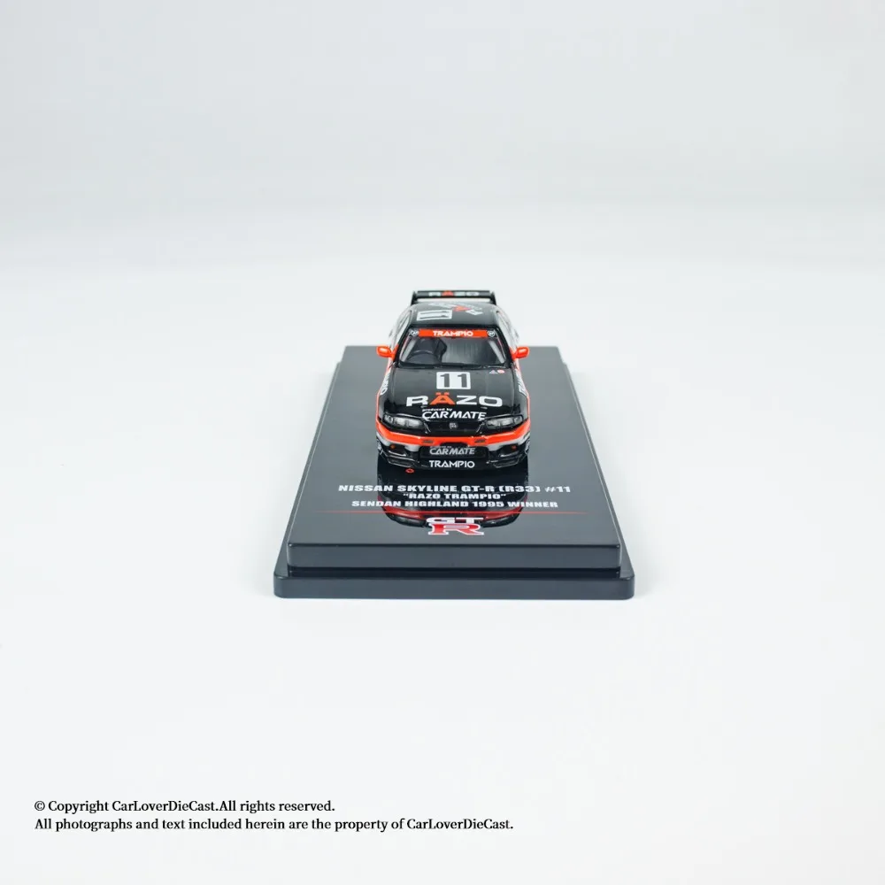 إينو 1:64 نيسان سكاي لاين GT-R R33 # 11 ألعاب نموذج سيارة من خليط معدني فاخر من RAZO TRAMPIO قطعة عرض قابلة للجمع