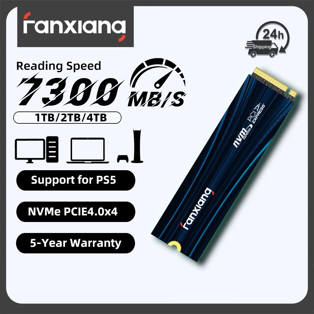 Fanxiang S880E 7300MB/s NVMe M.2 SSD Drive 1TB/2TB/4TB PCIe Gen 4 Gaming SSD Internal Solid State Drive For PS5