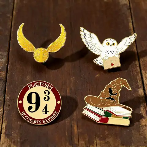 4 Pcs Cartoon Brooch Creativity Cute Enamel Pin Backpack Clothing Jewelry Metal Badge Accessories Gift