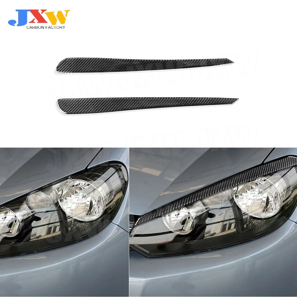 

for Volkswagen Golf 6 VI MK6 2009-2012 Carbon Fiber Car Front Bumper Foglamp Eyelid Eyebrow Trims Car Styling Decoration