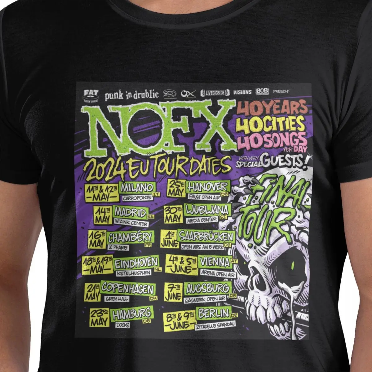 

Nofx Band Final Tour Skull 100% Cotton T-Shirt Men'sFunny T Shirts Men Round Neck Short Sleeve S-6XL
