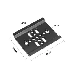 KIMRIG Lightweight 80mm ARRI Dovetail Plate WIth 1/4’’-20 And 3/8’’-16 Threaded Holes Tripod Fluid Head DSLR Camera Accessories