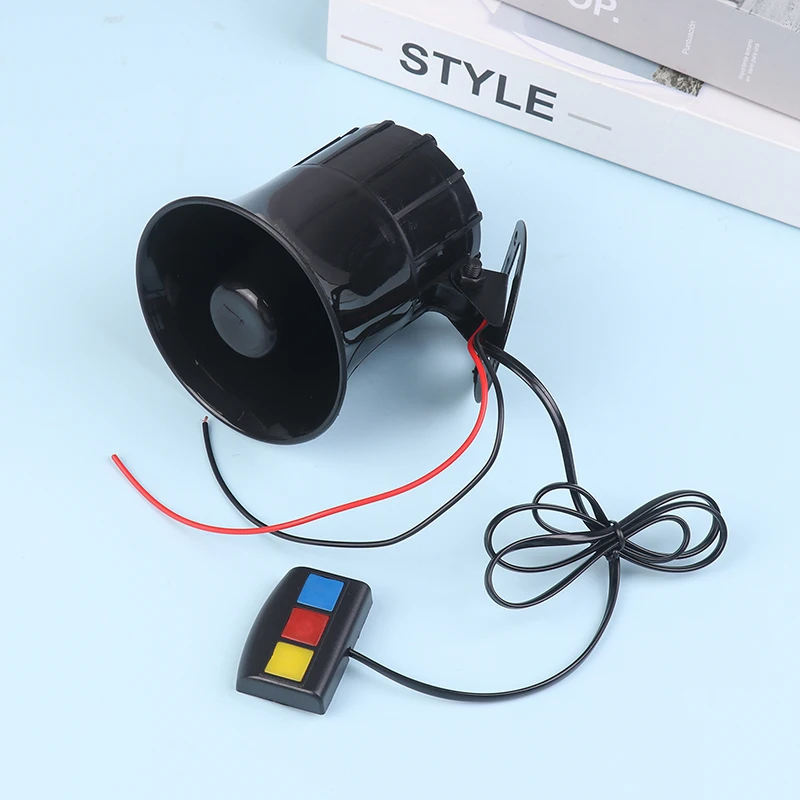 1PCS 3 Tone Sound Loud Car Horn Air Horn 12V Loud Sound Horn Car Loud Speaker Motorcycle Police Siren Horn Speaker 115DB Visible