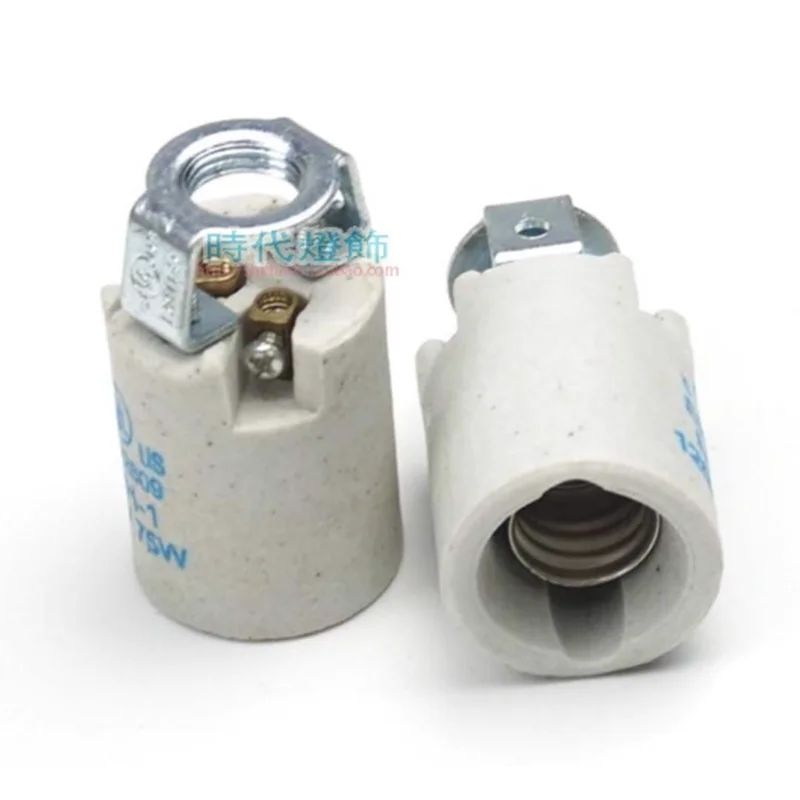 

5 шт./лот, высококачественный патрон для лампы E12 с кронштейном, керамическая цоколь лампы, диаметр 2,4 см, общая высота 4,2 см