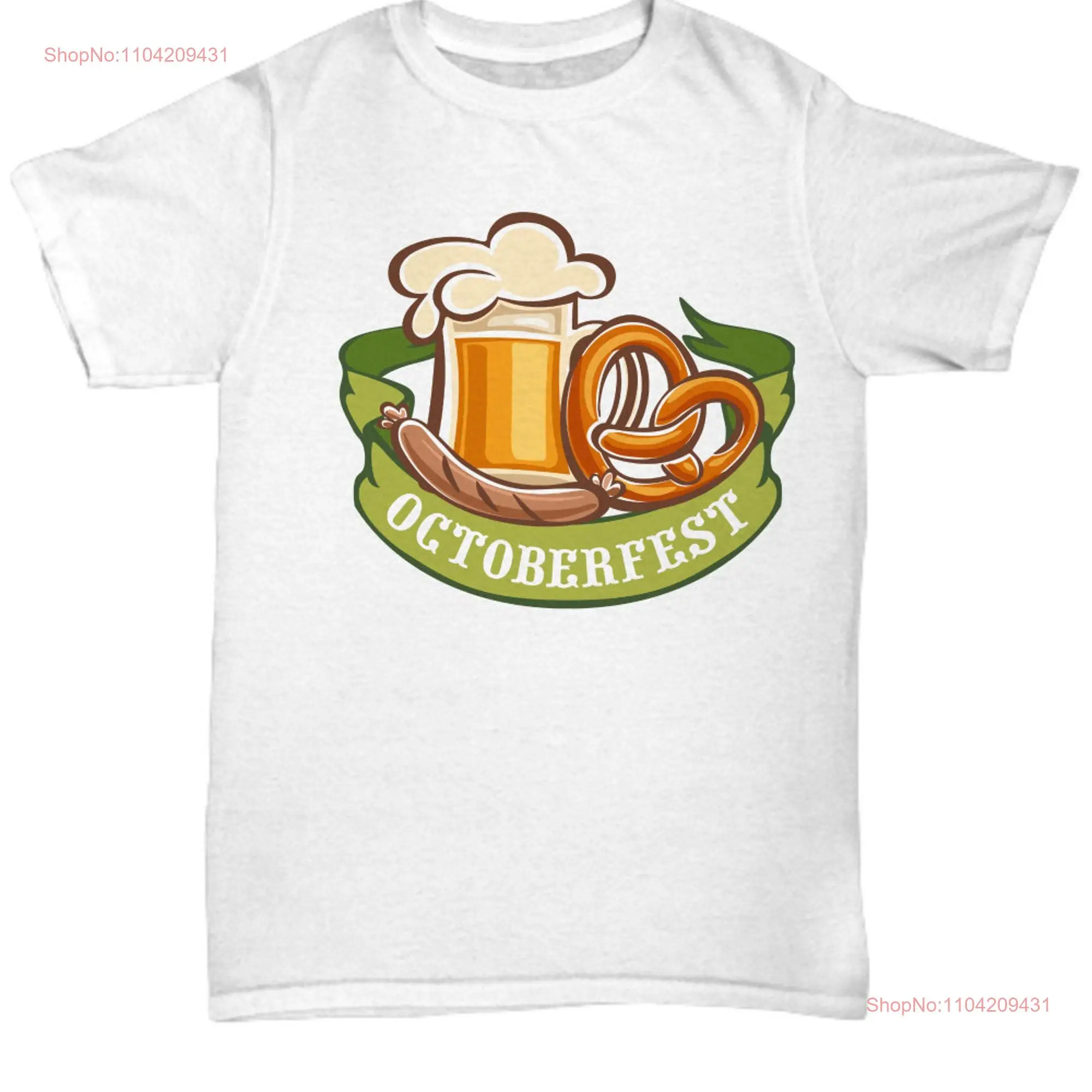 Octoberfest beer pretzel bratwurst brat unisex shirt color choices gift long or short sleeves