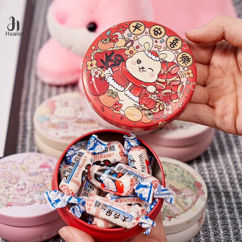 Three-dimensional Pattern New Wedding Candy Box Drum Candy Box Baby 100 Days Gift Box Packing Small Round Box