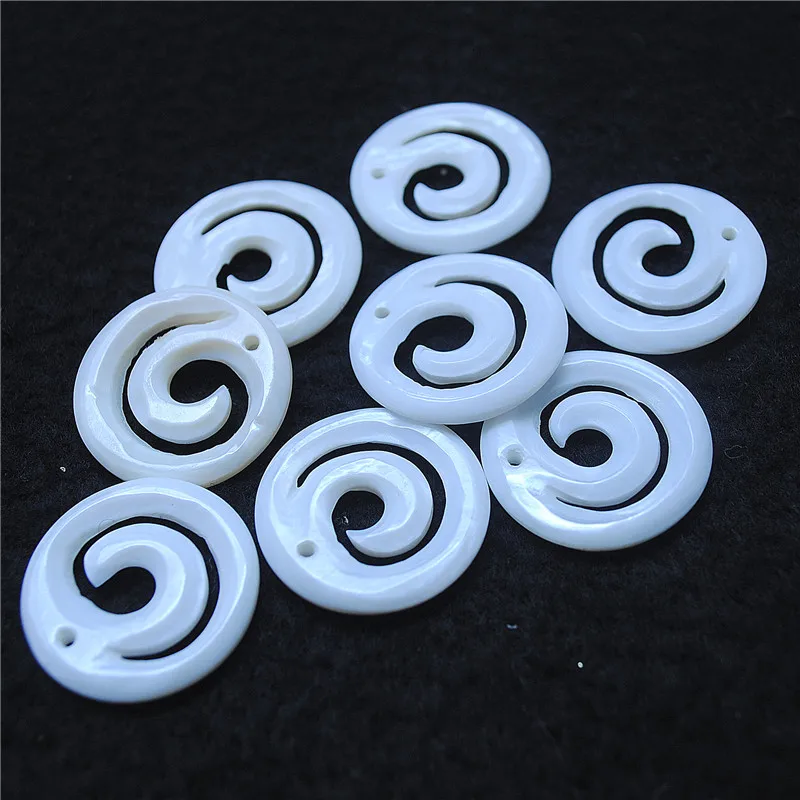 4PCS Nature White Shell Pendants 25MM New Arrivals Fresh Water Pearl Jewelry Accessories For Women's Necklace Makings Free Ships