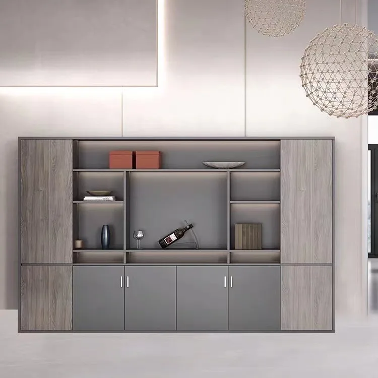 Boss Office File  Wooden Background  Against Wall Fashion Information  Storage Partition  Bookcase F