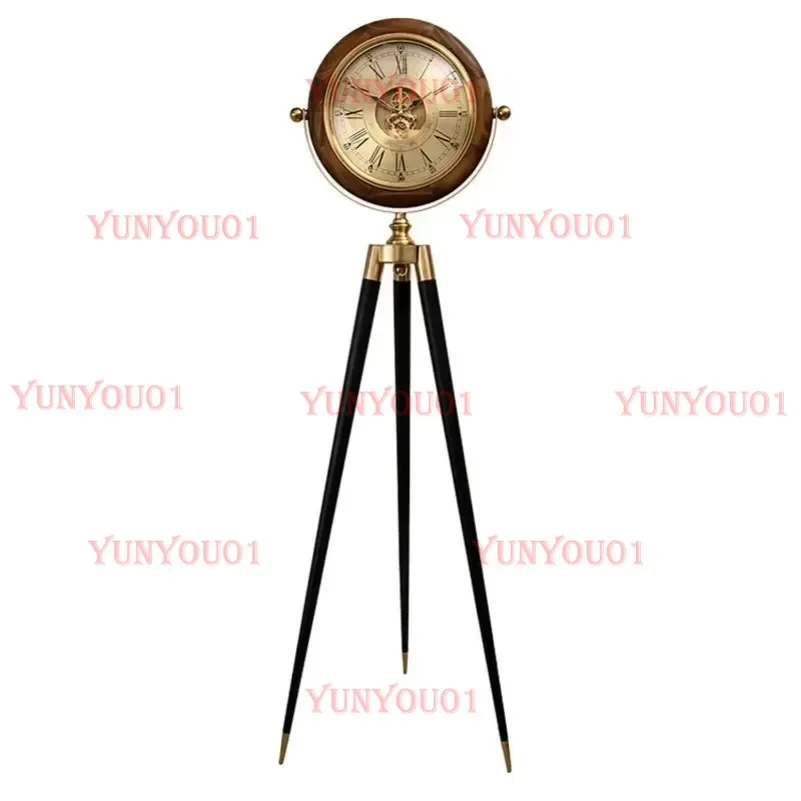 Nordic Retro Floor Clocks Luxury Large Living Room Silent Clock Creative 3-legged Clock Creative Home Decoration Ornaments Gifts