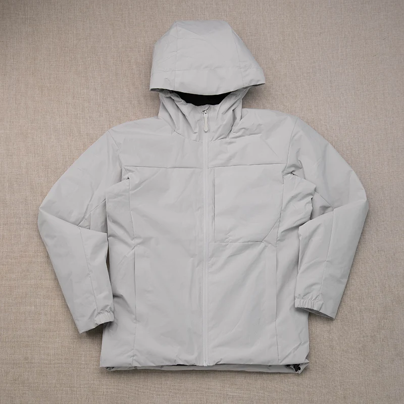 

Thiened Outdoor Cotton Jaet for Men Spring Autumn Zipper Hooded Warm Casual Windproof Polyester Filling Stand Fit