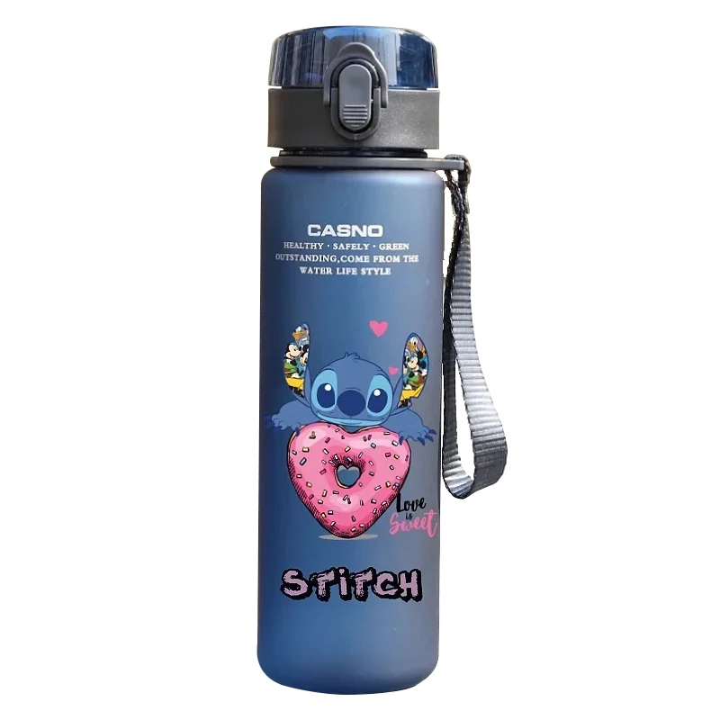 Anime 560ML Stitch Cartoon Water Cup Portable Plastic Large Capacity Cartoon Figures Clear Cup Outdoor Sports Water Chil Cift