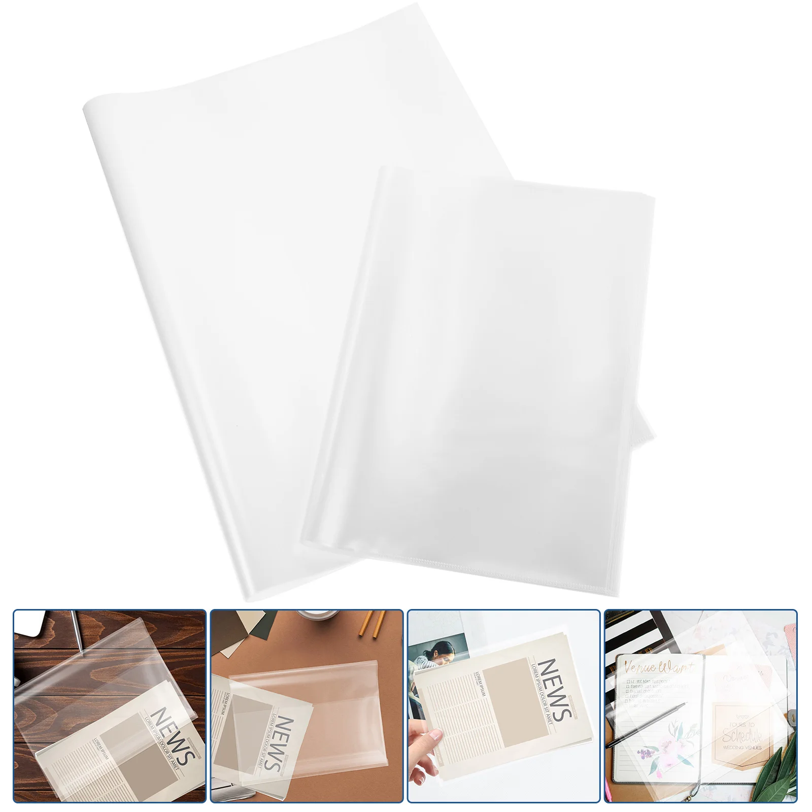 

20pcs Notepad Protective Cover Clear Film Case Transparent Book Covers Practical Students Book Film Reusable Guard Documents