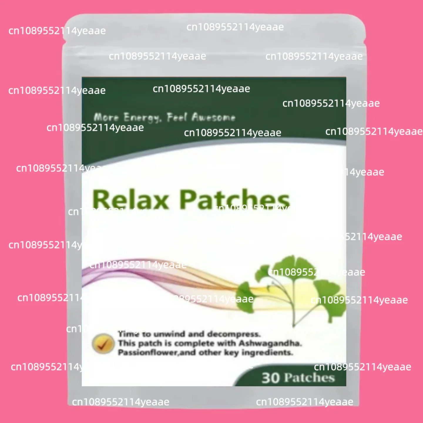 Relax Patches, to Unwind and Decompress, Natural Patch with Ashwagandha, Ginger Root, Plant Powered Wearable Wellness, 30Patches