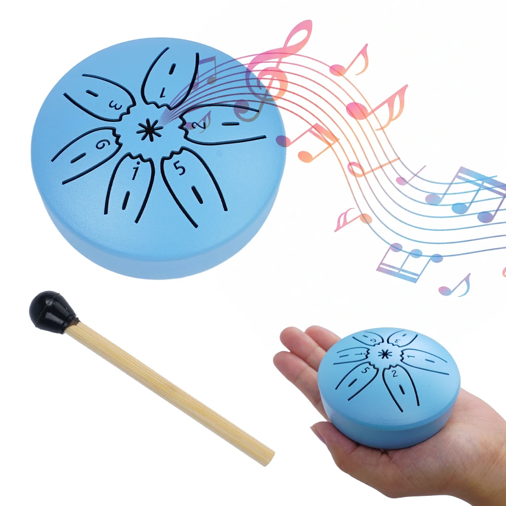 3 Zoll 6-Noten Bunte Regentrommel für Outdoor-Instrumente Mini Handpan Trommel Stahlzungentrommel für Yoga Meditation Geschenk – Detail 10