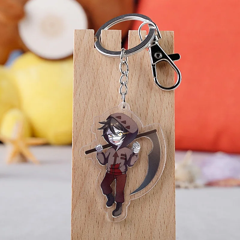 Anime Angels of Death Keychain Cartoon Figure Satsuriku No Tenshi Foster Isaac Rachel Acrylic Pendants Cute Key Ring Wholesale