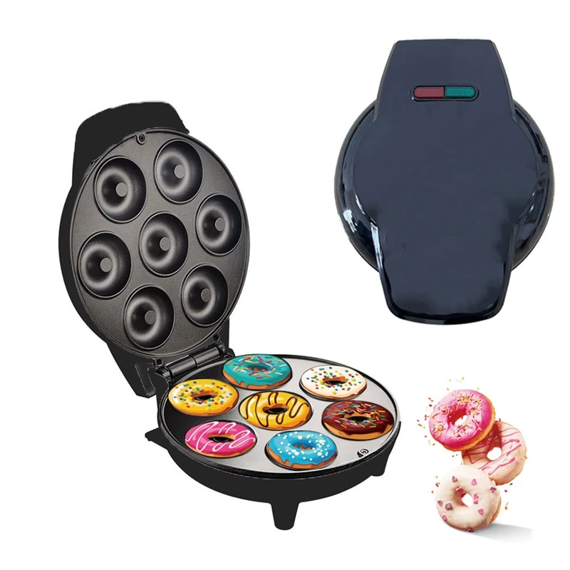 Electric Mini Donut Maker Machine Non-Stick Coated Breakfast Snacks Desserts Kitchen Appliance