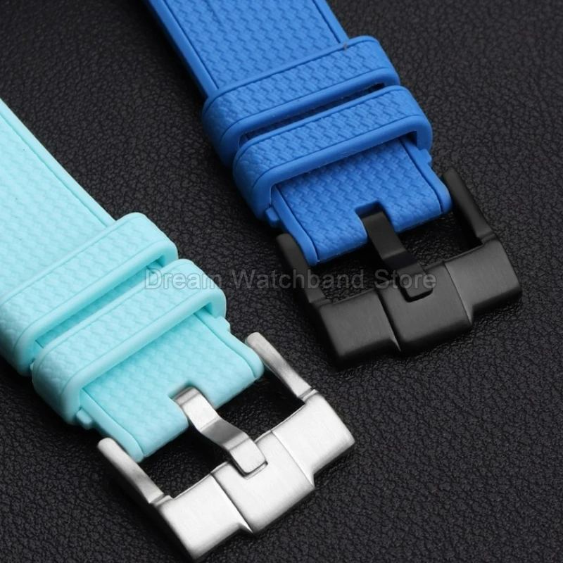 20 مللي متر منحني ملون نمط المطاط حزام الساعات ل رولكس أوميغا سواتش الأسود الغواصة المنسوجة الملمس مقاومة للخدش خفيفة الوزن