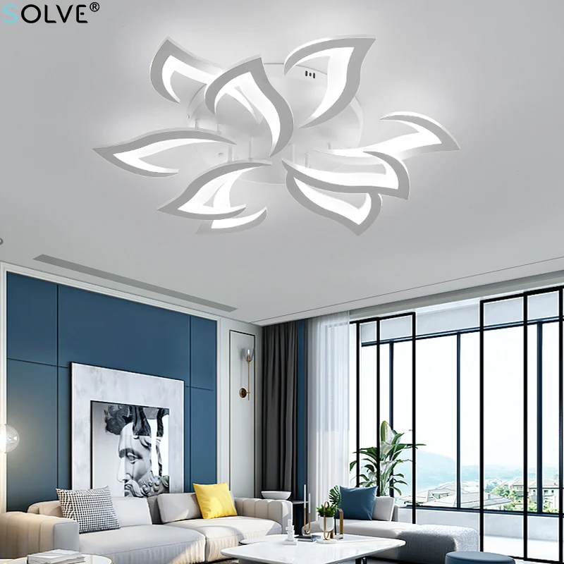 Modern LED Ceiling Light Creative Acrylic Ceiling Chandelier Stepless Dimming Remote Control Living Room Bedroom Kitchen Lights